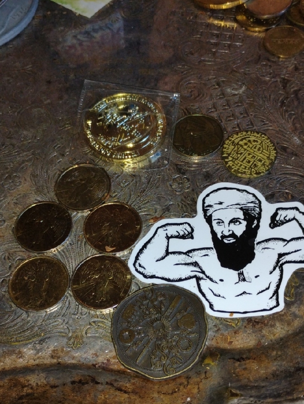 Golden Coin Stack -Arabic/Angels/Pope Francis etc...